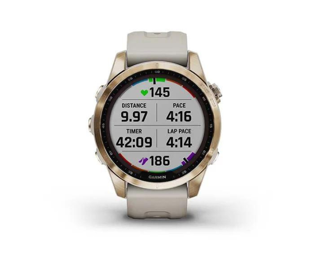 GARMIN Fenix 7S Sapphire Solar Kremowozloty tytan z jasnopiaskowym paskiem 010-02539-21 - 1467053 - zdjęcie 10